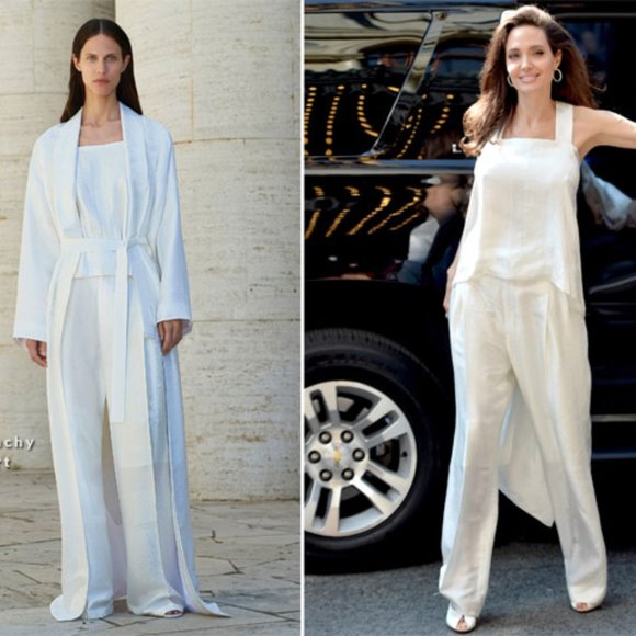 Givenchy Pants - White Givenchy Pant Suit Separates- Resort 2018 - FR 34 - Worn by Angelina Jolie